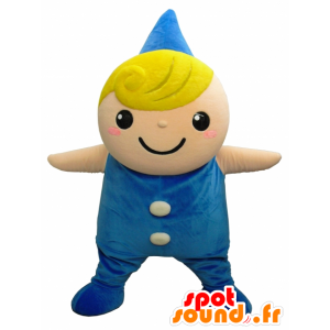 Mascotte de Yumerun, petit garçon blond avec un chapeau bleu - MASFR27489 - Mascottes Yuru-Chara Japonaises