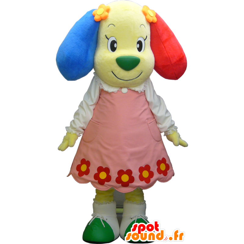 Mascota amarillo perro con un vestido de colores y las orejas - MASFR27491 - Yuru-Chara mascotas japonesas