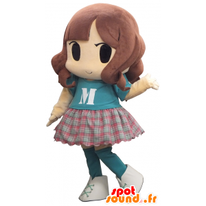 Mascot 39-chan, mooi meisje met een geruite rok - MASFR27495 - Yuru-Chara Japanse Mascottes
