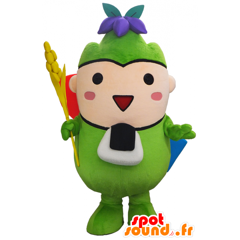 Mascotte de Atsumarukun, bonhomme vert, jovial et mignon - MASFR27496 - Mascottes Yuru-Chara Japonaises