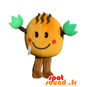 Mascotte de Yukurichan, bonhomme orange avec des branches d'arbre - MASFR27497 - Mascottes Yuru-Chara Japonaises