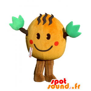 Mascot Yukurichan, oranssi mies jolla puiden oksat - MASFR27497 - Mascottes Yuru-Chara Japonaises