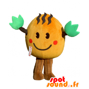 Mascotte de Yukurichan, bonhomme orange avec des branches d'arbre - MASFR27497 - Mascottes Yuru-Chara Japonaises