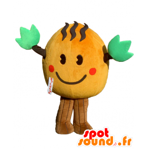 Mascot Yukurichan, oranssi mies jolla puiden oksat - MASFR27497 - Mascottes Yuru-Chara Japonaises