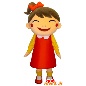 Mascotte de Nikolic-chan, fillette rieuse habillée en robe - MASFR27499 - Mascottes Yuru-Chara Japonaises