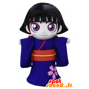 Mascot Kamurochan chica japonesa con una túnica azul - MASFR27505 - Yuru-Chara mascotas japonesas