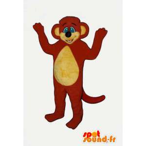 Mascotte de singe rouge et jaune. Costume de singe - MASFR007091 - Mascottes Singe