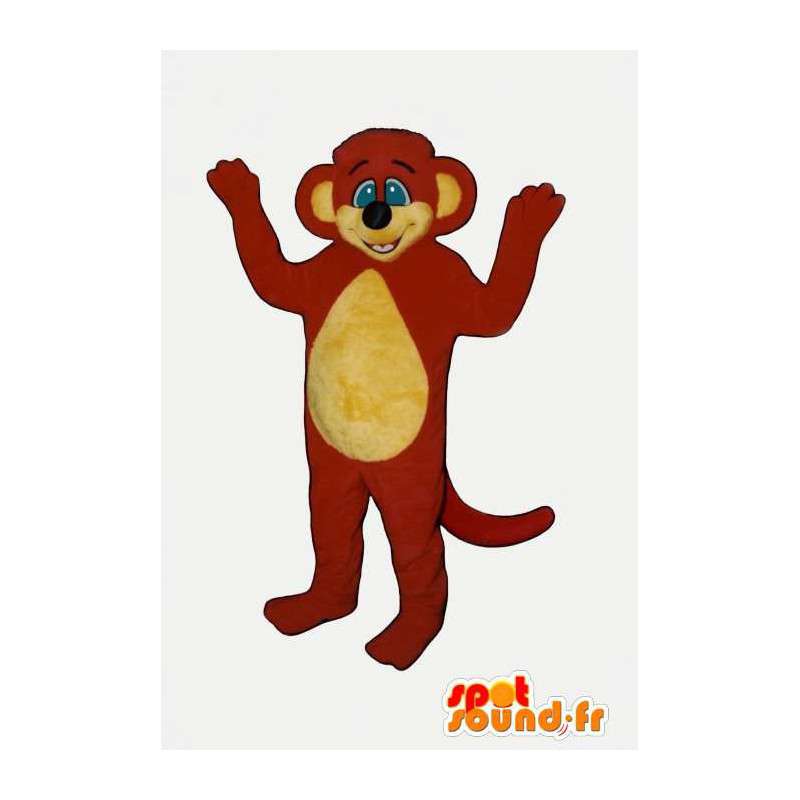 Rood en geel aap mascotte. Monkey Suit - MASFR007091 - Monkey Mascottes