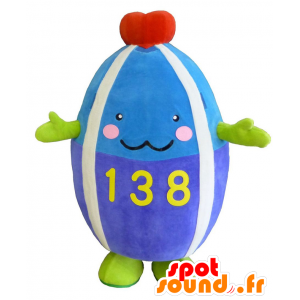 Mascot Ichimin, pullea mies, sininen ja hymyilevä - MASFR27509 - Mascottes Yuru-Chara Japonaises