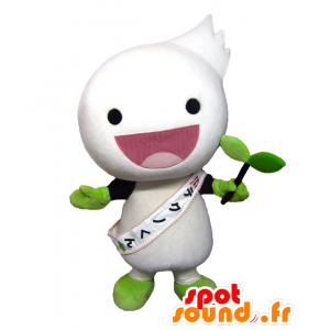 Techno-kun mascotte, carattere rotondo, bianco e verde - MASFR27510 - Yuru-Chara mascotte giapponese