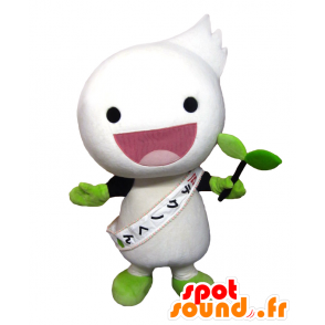 Techno-kun mascotte, carattere rotondo, bianco e verde - MASFR27510 - Yuru-Chara mascotte giapponese