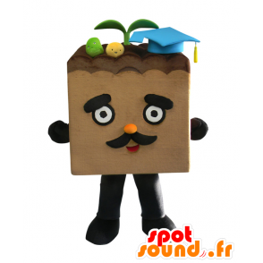 Mascotte Dottore Hatakeda, appezzamento di terreno fiorita marrone - MASFR27511 - Yuru-Chara mascotte giapponese