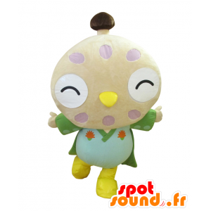 Maskot Chonan Machi, béžové velký pták, s kimono - MASFR27512 - Yuru-Chara japonské Maskoti