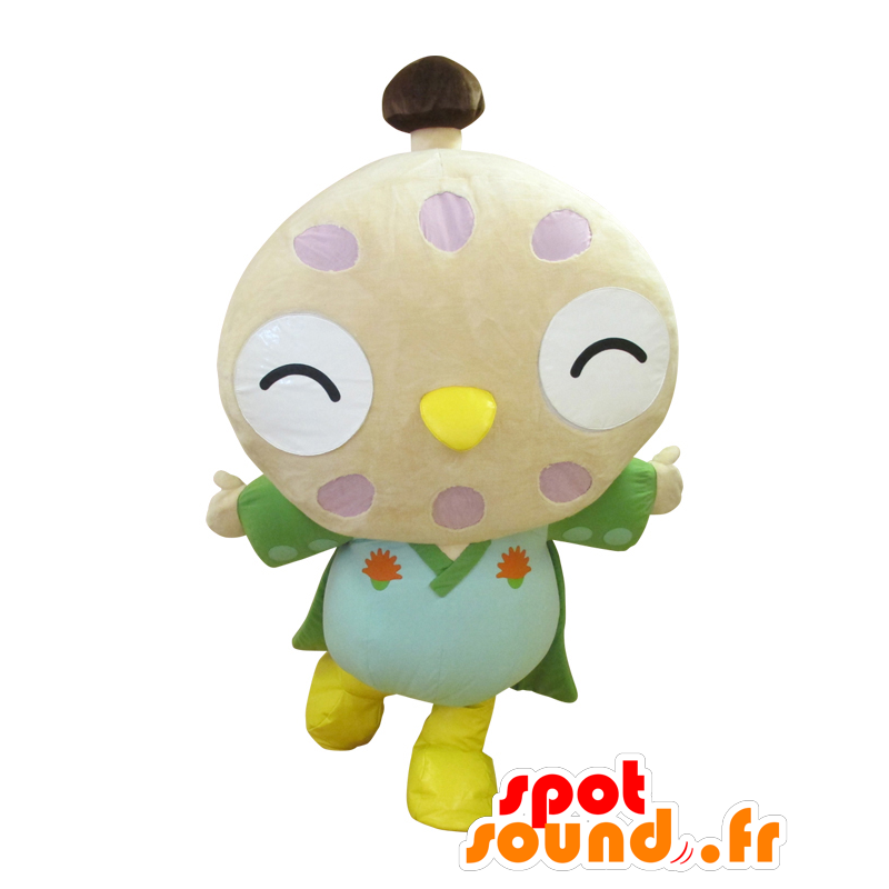 Mascot av Chonan Machi, beige stor fugl, med en kimono - MASFR27512 - Yuru-Chara japanske Mascots