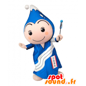 Mascot Ururun, gigantiske blå og hvite fjell - MASFR27513 - Yuru-Chara japanske Mascots