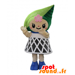 Matchi maskot, sød karakter med et træblad - Spotsound maskot