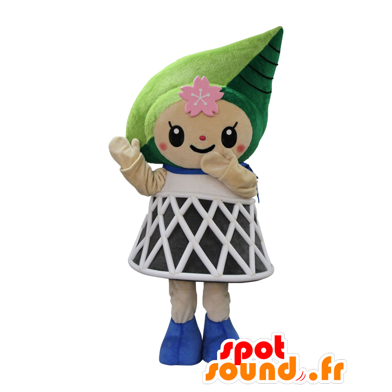 Mascotte de Matchi, personnage mignon avec une feuille d'arbre - MASFR27516 - Mascottes Yuru-Chara Japonaises