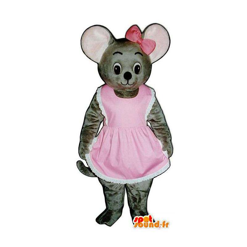Grå koala maskot i lyserød - Spotsound maskot kostume