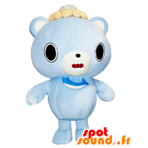 Mascot Shari-tsu, blå og hvit bamse med en fisk - MASFR27526 - Yuru-Chara japanske Mascots
