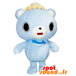 Mascot Shari-tsu, μπλε και λευκό αρκουδάκι με ένα ψάρι - MASFR27526 - Yuru-Χαρά ιαπωνική Μασκότ