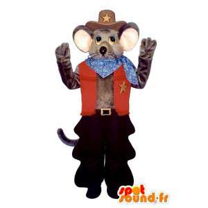 Mascote do rato vestido de cowboy - MASFR007093 - rato Mascot