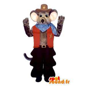 Mouse mascotte vestita da cowboy - MASFR007093 - Mascotte del mouse