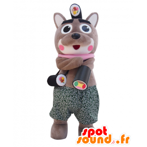 ChinTaro mascotte, volpe marrone e bianco con maki - MASFR27527 - Yuru-Chara mascotte giapponese