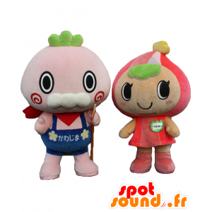 Mascots and Kawabee Kawamin, an old man and a child - MASFR27529 - Yuru-Chara Japanese mascots