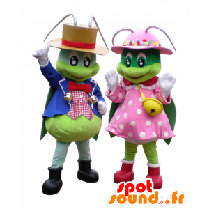 Mascots Lingling chan und Hayashi-Kun, paar Grillen - MASFR27531 - Yuru-Chara japanischen Maskottchen