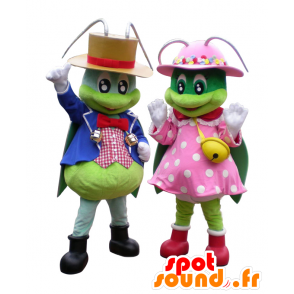 Mascots Lingling chan and Hayashi-kun, couple crickets - MASFR27531 - Yuru-Chara Japanese mascots