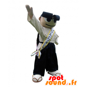 Mascot Genchan mann med tykke, svarte øyenbryn - MASFR27534 - Yuru-Chara japanske Mascots