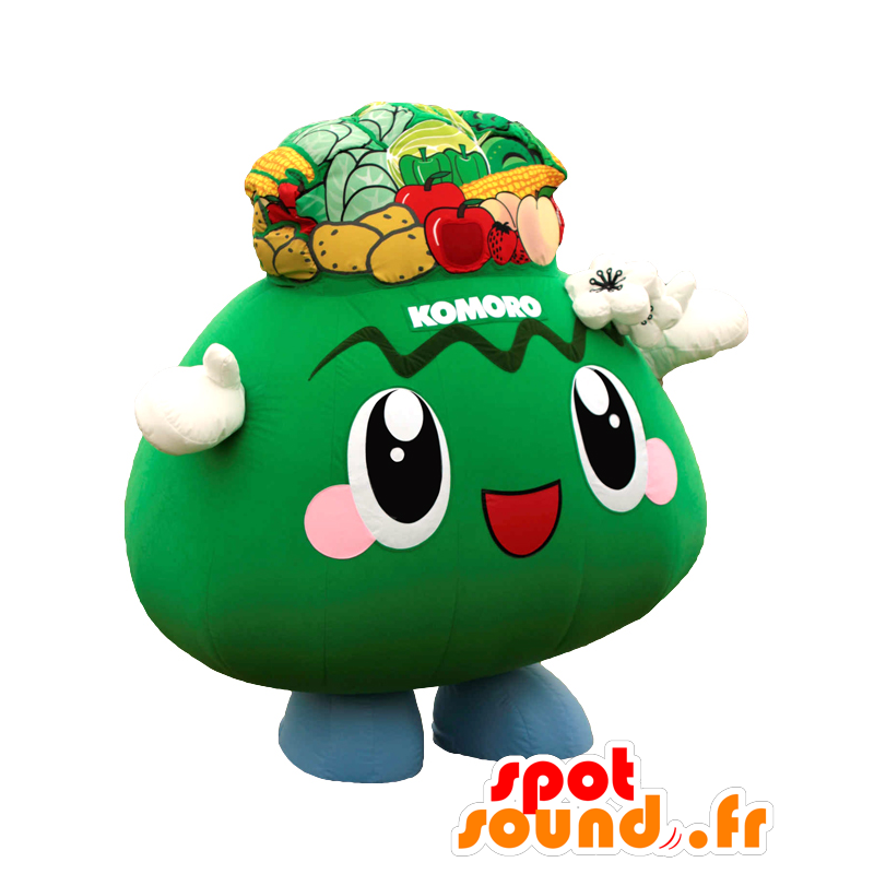 Mascot Komoro, vihreä mies hedelmiä ja vihanneksia - MASFR27536 - Mascottes Yuru-Chara Japonaises