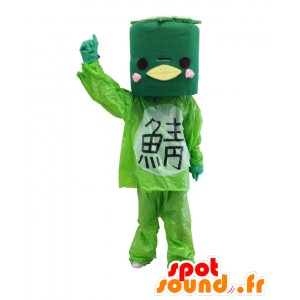 Mascotte de Kappa, oiseau vert géant à la tête carrée - MASFR27537 - Mascottes Yuru-Chara Japonaises