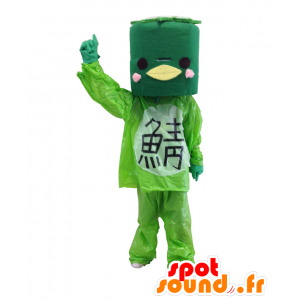 Mascot Kappa reusachtige groene vogel met vierkante kop - MASFR27537 - Yuru-Chara Japanse Mascottes