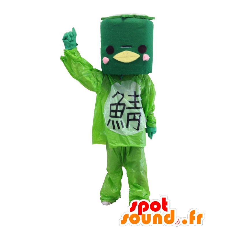 Mascotte de Kappa, oiseau vert géant à la tête carrée - MASFR27537 - Mascottes Yuru-Chara Japonaises