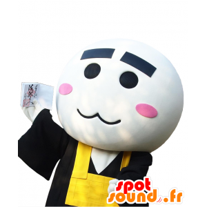 Mascot Pokuchin monnik in traditionele zwarte en gele outfit - MASFR27538 - Yuru-Chara Japanse Mascottes