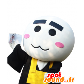 Mascot Pokuchin monk in traditional black and yellow outfit - MASFR27538 - Yuru-Chara Japanese mascots