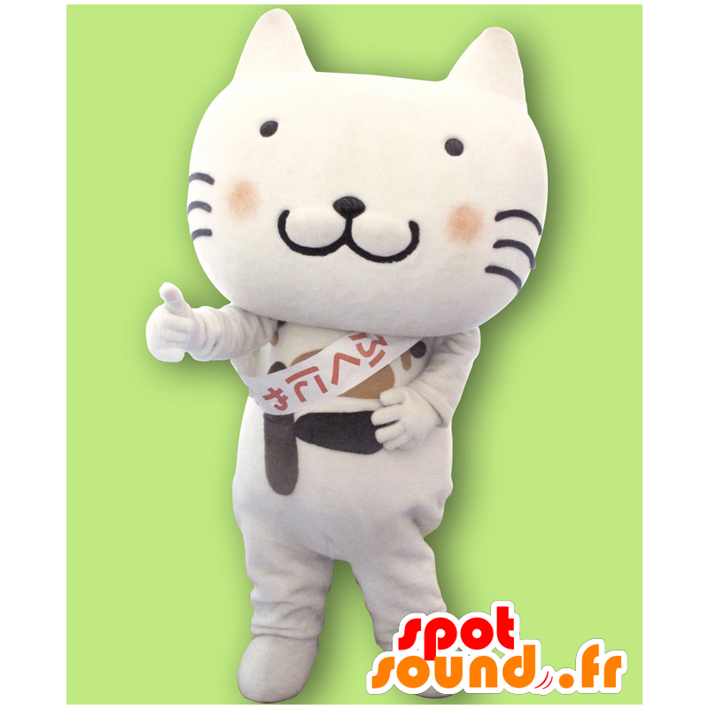 Fukunyan Maskottchen, beige Katze mit einem großen Kopf - MASFR27540 - Yuru-Chara japanischen Maskottchen