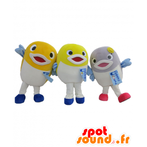 Maskoter av Kawabata familien. 3 fargerik fisk - MASFR27542 - Yuru-Chara japanske Mascots