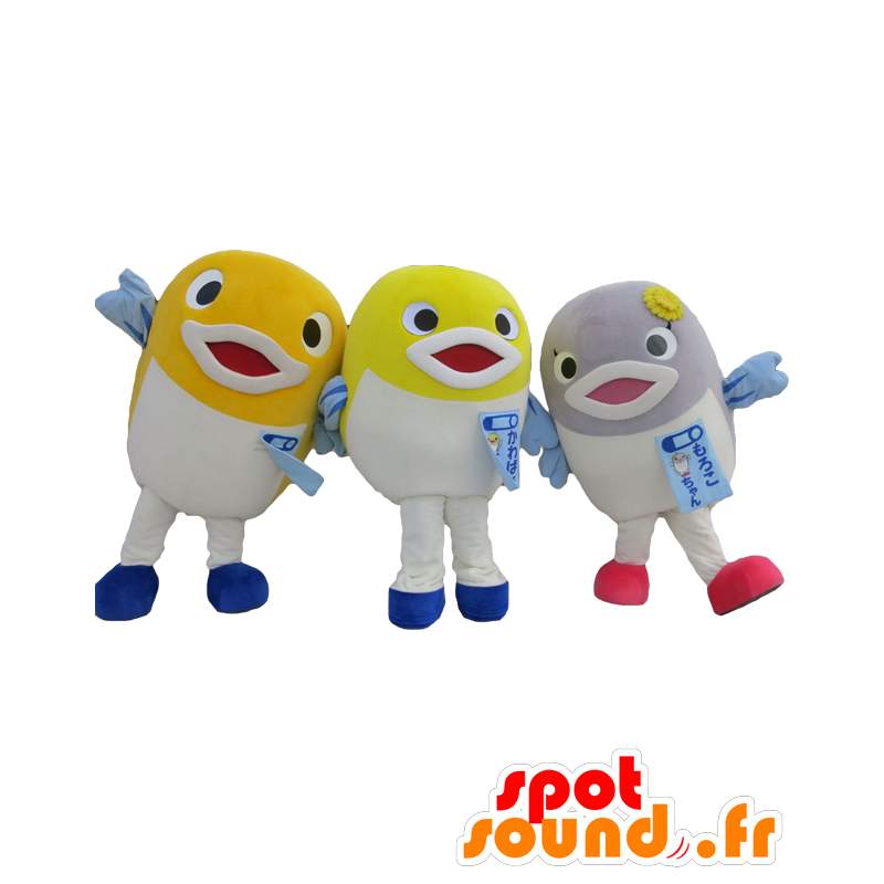 Maskottchen der Kawabata Familie. 3 bunte Fische - MASFR27542 - Yuru-Chara japanischen Maskottchen