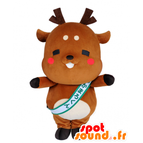 Deer Maskottchen Mashimaro kun, braun und weiß - MASFR27544 - Yuru-Chara japanischen Maskottchen