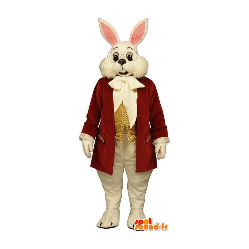 Mascotte de lapin blanc en costume - MASFR007095 - Mascotte de lapins