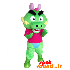 Dora-Rin mascota, dragón Chooyutshing, verde y rosa - MASFR27547 - Yuru-Chara mascotas japonesas