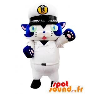 Mascot Hama-Nyan, white and blue cat, cute and original - MASFR27549 - Yuru-Chara Japanese mascots