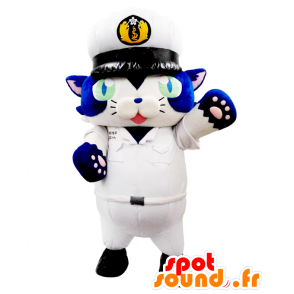 Mascot Hama-Nyan, gato blanco y azul, lindo y original - MASFR27549 - Yuru-Chara mascotas japonesas