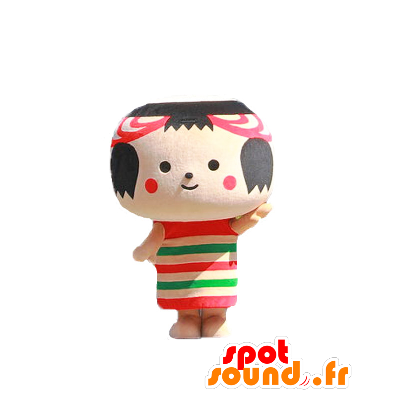 Mascotte de Bocko Can chan, de vacancier avec un foulard rouge - MASFR27553 - Mascottes Yuru-Chara Japonaises