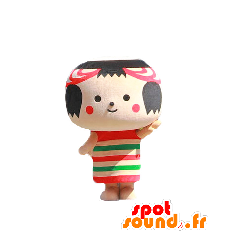 Mascot Bocko Can chan vacationer med et rødt skjerf - MASFR27553 - Yuru-Chara japanske Mascots
