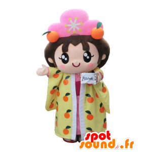 Mascot Anhime, Mädchen mit Tangerinen - MASFR27554 - Yuru-Chara japanischen Maskottchen