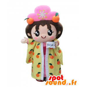 Mascot Anhime, girl with tangerines - MASFR27554 - Yuru-Chara Japanese mascots
