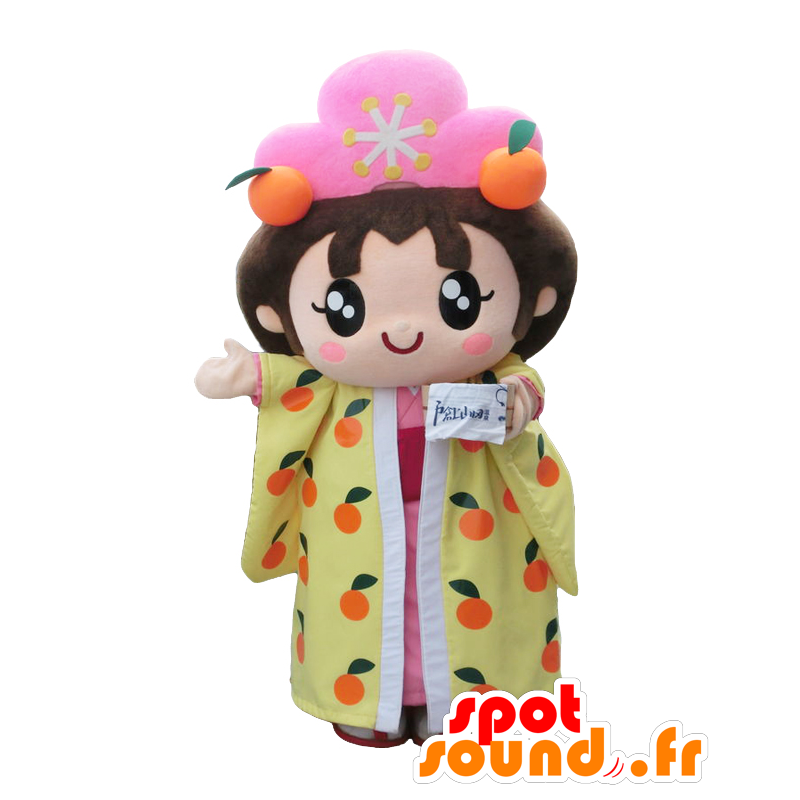 Mascotte d'Anhime, de fillette avec des mandarines - MASFR27554 - Mascottes Yuru-Chara Japonaises
